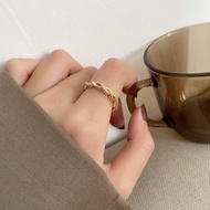Woven Twist Diamond Open Influencer Ring Female Trendy Adjustable Joint Index Finger Fashionable Uni
