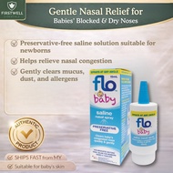 FLO Baby Saline Spray 15ml [EXP: 12/27] | Gentle Nasal Spray for Babies | Blocked Nose Relief