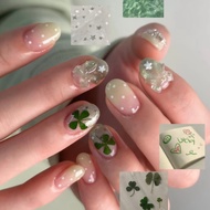 Lucky Clover Wearing Nails Hand-Painted Gradient Simple Manicure Patch Cute Natural Manicure