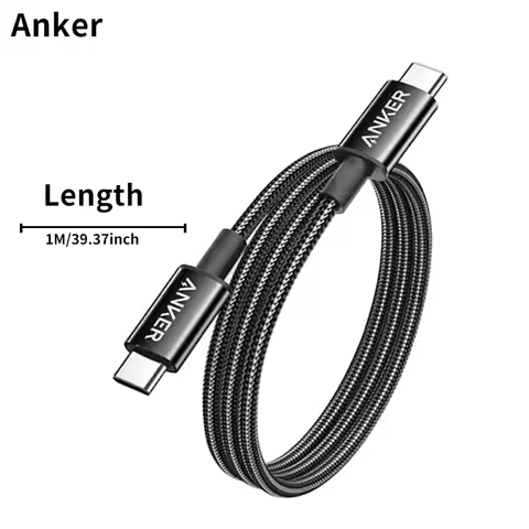 Anker A8752 60W USB-C to USB-C Braided Cable, 3ft, USB 2.0, PD Fast Charging, Nylon, for iPhone iPad