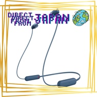 Sony Wireless Earphones WI-C100: Bluetooth Compatible 25 Hours Stamina IPX4 Splashproof DSEE Blue WI