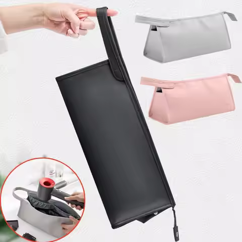 Portable Hair Dryer Storage Bag Travel Hair Dryer Case PU Leather Waterproof Storage Bag for Dyson D