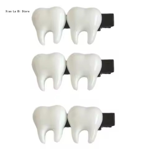 Tooth Hair Clip Barrettes Small Fun Tooth Cosplay Hairpin Barrettes Headdress Halloween Party Wear H