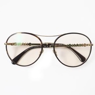 香奈兒 (CHANEL) 24SS 2214-S 飛行員玳瑁色太陽眼鏡，側邊飾有品牌標誌，ブラウン金色，尺寸 55□17 135，附眼鏡盒，義大利製造，女士款，成色極佳。