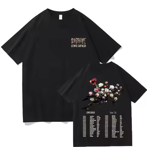 Lewis Capaldi Tour 2026 T Shirts Summer Vintage Graphic Clothes Super Cotton Comfortable Hip Hop Tee