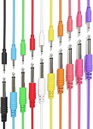 ExcelValley - Mono Patch Cables - TS 3.5mm 1/8" to 6.35mm 1/4" [10-Pack | 150 cm - 59.06"]