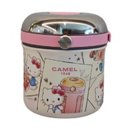 米色Hello Kitty 0.5L升不銹鋼保溫飯壺附0.3L玻璃容器送帆布袋