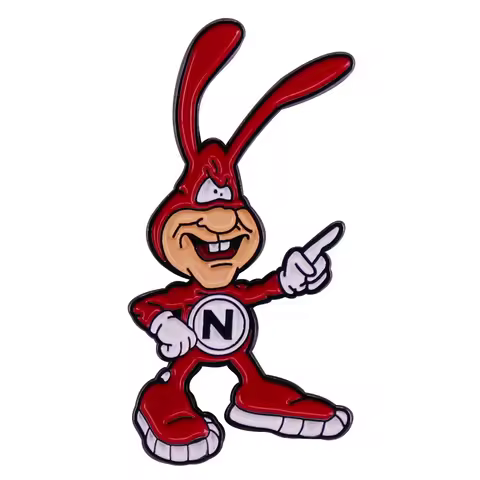 Avoid X The Noid Dominos Pizza Mascot Enamel Pin Rabbit Ear Bodysuit Character Brooch Badge jewelry 