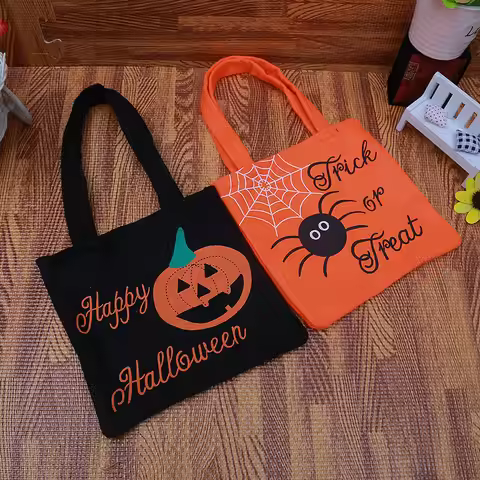 Halloween Pumpkin Tote Bag Spooky Children's Non-woven Spider Decorations Spooky Candy Bags