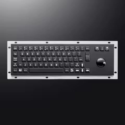 68 Keys Waterproof IP65 Vandal Proof Panel Mount USB Wired Stainless Steel Industrial Metal Keyboard