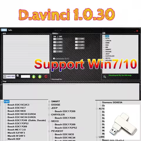 2026 Davinci 1.0.30 Software Support Win 7/10 D.avinci 1.0.30 Work on K.ESS/K.TAG Repair Software Ac