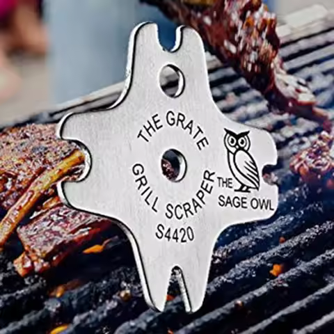 Portable Metal BBQ Grills Grate Cleaner Cleaning Barbecue Scraper Scrubber Tool Grill Cleaning Barbe