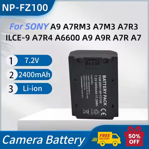 NP-FZ100 Camera Battery 7.2V 2400mAh for SONY A9 A7RM3 A7M3 A7R3 ILCE-9 A7R4 A6600 A9 A9R A7R A7 A7C