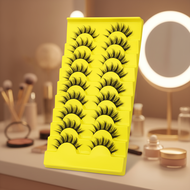 GROINNEYA 9 Pairs Natural 3D Imitation Mink Eyelashes Slim Cartoon Eyelash Extension