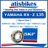 SKF YAMAHA RXZ 135 ( 8pcs/Set-C3 ) 100% ORIGINAL Motorcycle Engine Bearings 6202/C3 6203/C3 6205/C3 
