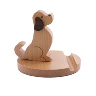 Wooden Phone Holder Cartoon Puppy Solid Wood Phone Holder Desktop Universal Phone Holder Wooden Phon