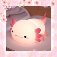 Axolotl Night Light Cute Gift for Girls Bedside Lamp Silicone Night Light Rechargeable with Dimming 