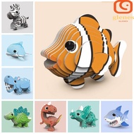 GLENES 3D Paper Puzzle Animal Model Toy, Dinosaur Giraffe Animal 3D Paper Puzzle Toy, Three-dimensio