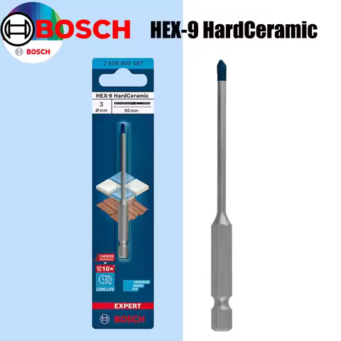 BOSCH Hex-9 Hard Ceramic Drill Bits EXPERT Small Blue Arrow Marble Floor Vitrified Tiles Drilling Ho