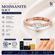Roystone Moissanite Ring Anti-Fade GRAWanita HeartOriginal 0.3CT