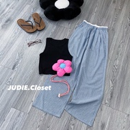 Quần Suông Nữ Cạp Chun Chất LinenQuần Ống Rộng Nữ Vải Mềm Cạp Cao Hot Trend JUDIE.Closet