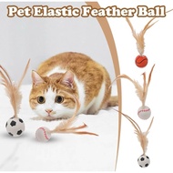 Bouncy Ball With Feather,Bouncy Tails Cat Toys,Mini Basketball Soccer And Baseball Interactive Bounc