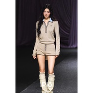 IRIS BOUTIQUE 26ss IRIS.2  IT34079 Angle Setเซ็ตแฟชั่นดีไซน์เรียบแต่มีลูกเล่น เสื้อแขนยาวคอปก กางเกง