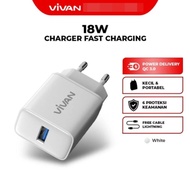 VIVAN POWER C18C | C18L Usb Charger + Type-C Cable + 18W Lightning
