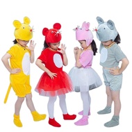 🔥Ready Stock🔥Children's Little Mouse Eating Chili Performance Costume For Kids 3 To 14 Yrs Halloween
