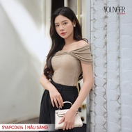 Áo thun nhún YOUNGER BY CARDINA kiểu dáng trễ vai nhẹ nhàng thanh lịch 5YAFC04