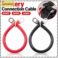 BEBETTKISS 1Pcs Battery Connection Wire, 4AWG 6AWG 8AWG Soft Silicone Battery Connection Cable,  Red