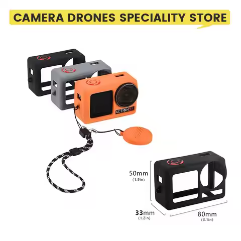 Silicone Protective Cover For DJI OSMO Action 5 Pro Case Lens Shockproof Camera Case with Lanyard Fo