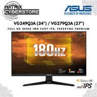 ASUS TUF Gaming VG249Q3A VG279Q3A Gaming Monitor – 24 / 27", Full HD, 180Hz, Fast IPS, ELMB Sync, 1m