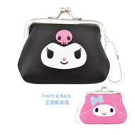 日本版 My Melody Kuromi 零錢包小銀包袋 (Pink Black) Ballchain 零錢包硬幣袋 小銀包鑰匙鏈 小錢包 平行進口