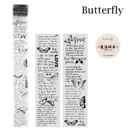 Washi Tape Roll Transparan Motif Inggris Vintage Aesthetic DIY Scrapbook Journal Sticker Anti Air