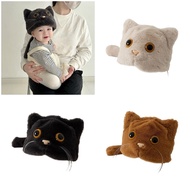 ww Lovely Plush Hat Headgear With Long Tail For Newborn to 2 Year Old Warm Winter Accessories Cute A