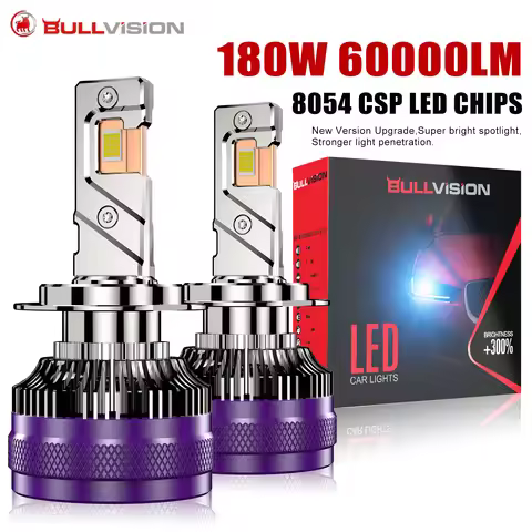 Bullvision K5C H7 H3 H4 LED Headlight 180W 60000LM H11 H8 H1 24PCS 9084 CSP HB3 9005 HB4 9006 9012 H