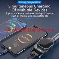 

 New 4-in-1 Type C Retractable Car Charger 96W PD BT 5.3 FM Transmitter MP3 Player Handsfree with 