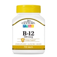 21st Century Vitamin B-12 500 mcg. (110Tablets) วิตามินบี12