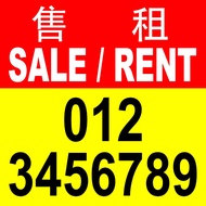 SALE RENT BANNER / SEWA JUAL BANNER HANGING BANNER HIGH QUALITY PRINTING (EYELET )