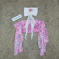 Jellyfish Strapless Top Set + Floral Skirt Freesize