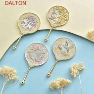 DALTON Cosmetic Mirror, Butterfly Portable Chinese-style Handheld Mirror, Exquisite Metal Emboss Flo
