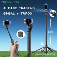 TNW C16 Face Tracking Tripod Multi-Function AI Tracking Selfie Stick Gimbal Stabilizer for Phone