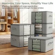 90L/23.78 Gallon Large Capacity Under Bed Storage Box, Made Of Thick Breathable Fabric With Reinforc