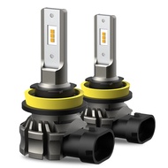 AUXITO 2ชิ้นหลอดไฟ LED ไฟตัดหมอก H11/H8/H16 6000ลูเมน3000K สีเหลืองอำพันความสว่าง300% สำหรับรถยนต์อะ