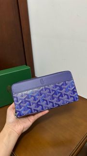 GOYARD Matignon 長款拉鍊 銀包 藍色