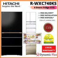 [BULKY] Hitachi R-WXC740KS Premium K Series 6 Doors IoT Fridge 572L (Made in Japan)