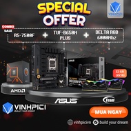 AMD COMBO Computer Set (R5 7500F + TUF B650M PLUS + DELTA RGB 6000MHz 32GB 16GBx2)