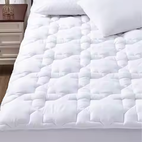King MattrPad - Cotton MattrTopper King Size up 8-21' Thick Mattresses, 450GSM Quilted Fitted