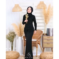 Baju Kebaya Lace Sulam Baju Kebaya Moden Raya 2021 Tema Hitam Black